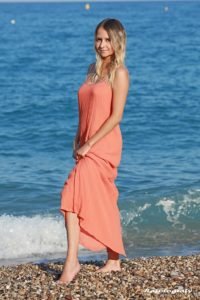 Robe dos nu orange