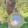 Grand panier rond en osier et crochet La plage boheme