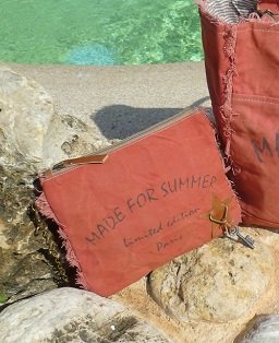 Sac pochette bandoulière MADE FOR SUMMER Cuir et daim Pochette