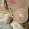 Petit sac rond en jute flamand rose Jute et paille fillette