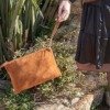 Pochette en daim à clous Cuir et daim cuir véritable