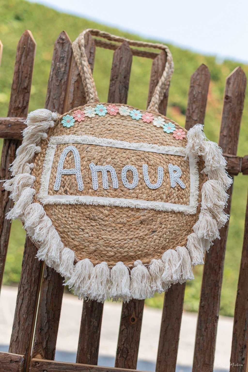 Panier rond AMOUR 100% chic bohème La plage Amour