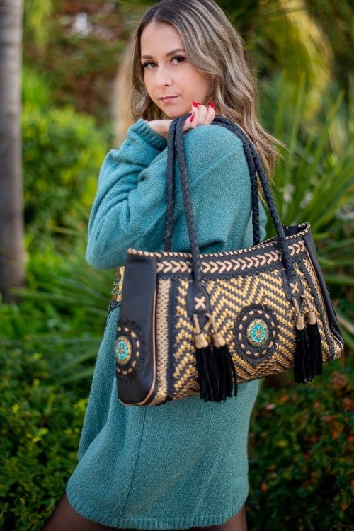 Grand sac vintage tout cuir Cabas cuir véritable