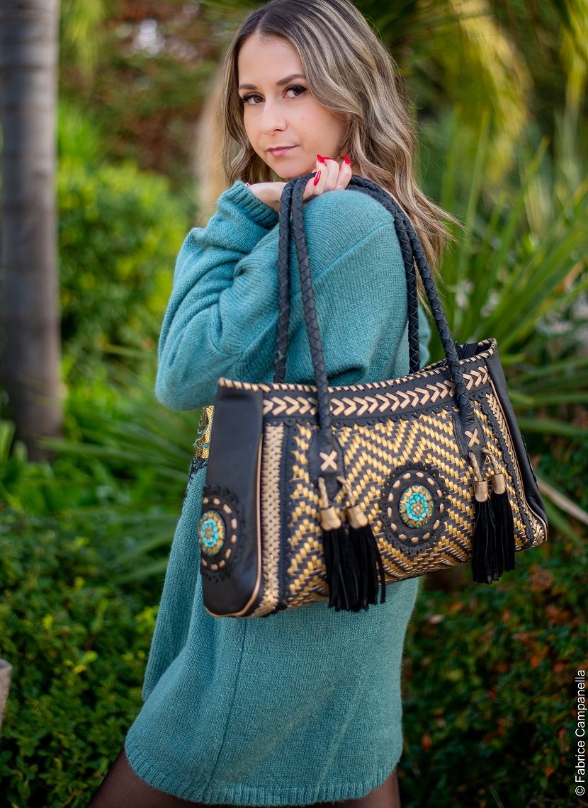 Grand sac vintage tout cuir Cabas cuir véritable