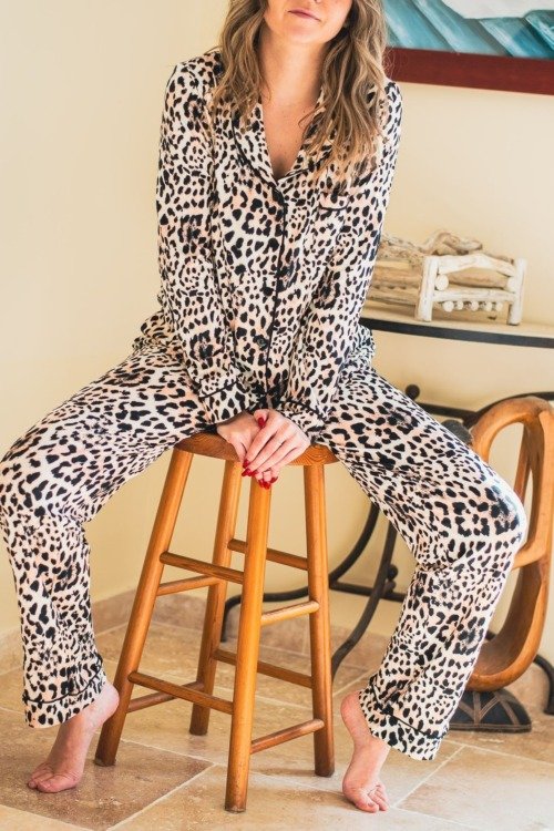 Pyjama en coton modal au motif animalier IDEES SAINT VALENTIN coton modal