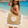 Sac de plage en jute et cauris Cabas boheme Sac de plage en jute et cauris Cabas boheme