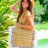 Sac de plage en jute et cauris Cabas boheme