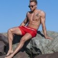 Maillot short rouge pour homme Maillot de bain homme