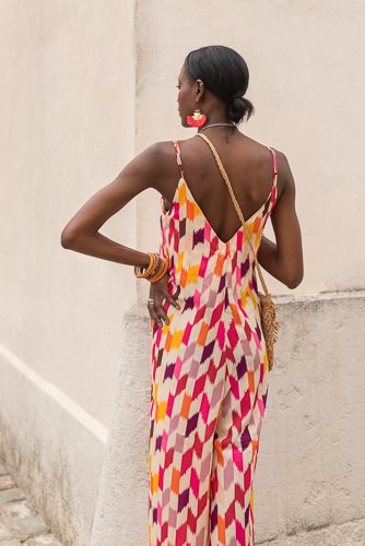 Combi pantalon en soie multicolore Combinaison, pantalon bohème chic