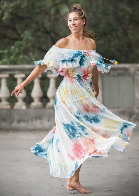 La robe tie and dye à volants Mode boheme