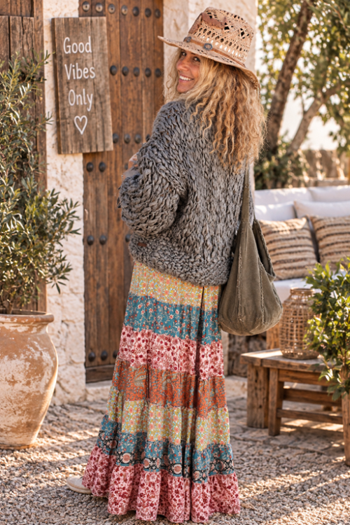 Gilet grosse maille fait main Mode boho chic