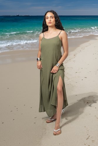 Robe Déesse dos nu de couleur La plage beachwear