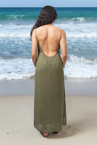 Robe Déesse dos nu de couleur La plage beachwear