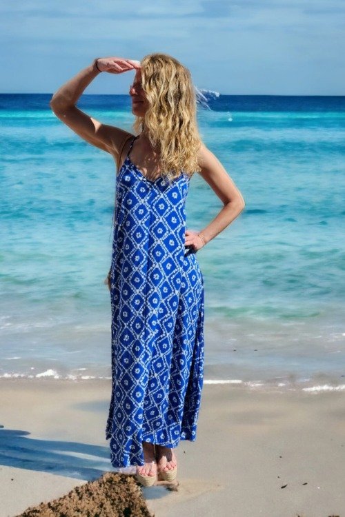 Robe longue d’été dos nu La plage beachwear