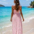 Robe princesse bretelles pompons La plage 100% viscose Robe princesse bretelles pompons La plage 100% viscose