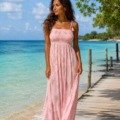 Robe princesse bretelles pompons La plage 100% viscose