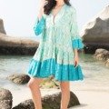Robe courte à boutons Mode bohème chic