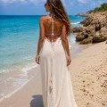 Robe dos nu 100% boho chic fait main La plage boheme