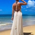 Robe dos nu 100% boho chic fait main La plage boheme