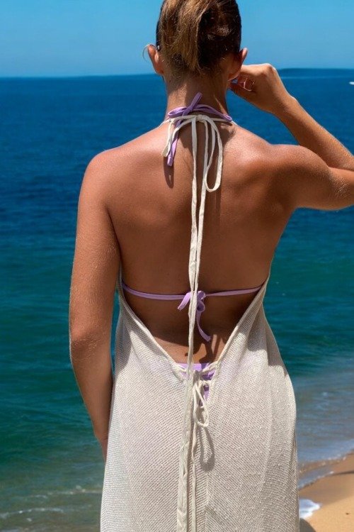 Robe dos nu 100% boho chic fait main La plage boheme