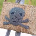 Grande pochette bandoulière Tête de mort Jute et paille boheme