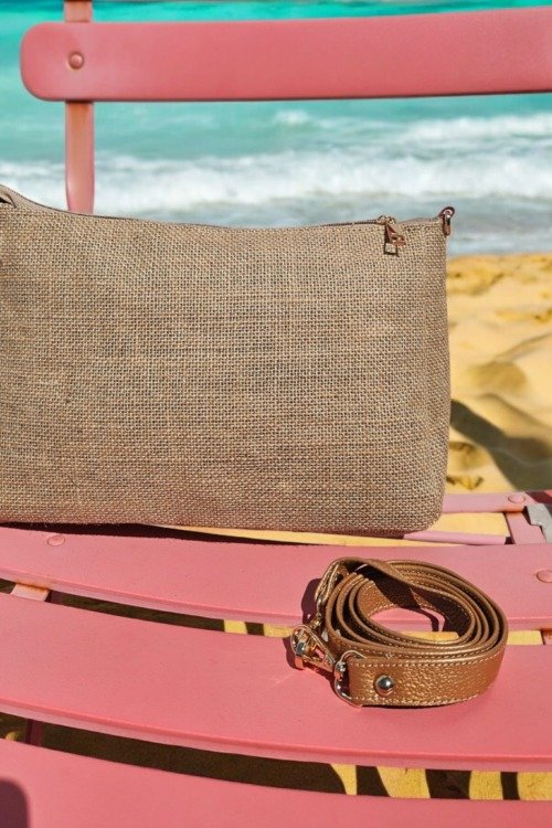 Sac à main jute et cauris Jute et paille boheme