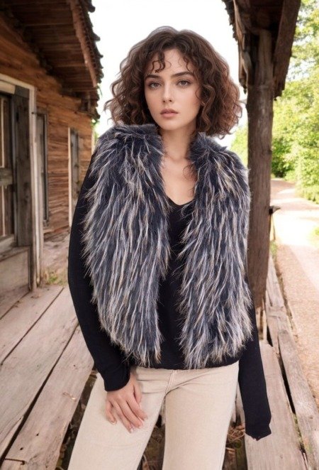 Gilet sans manches en fausse fourrure Le sans-manches c'est tendance! fausse fourrure