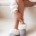 Chaussons daim fourrés couleur gris