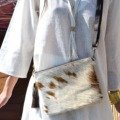 Pochette en cuir motif animalier Cuir et daim cuir véritable