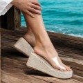 Sandales compensées transparentes Accessoire de plage à plateforme