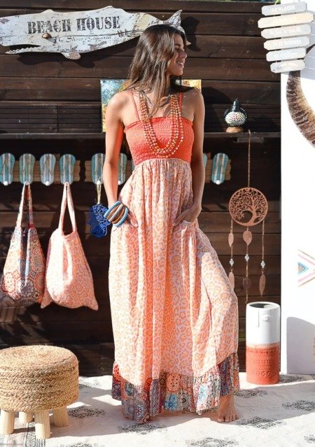 La robe longue bustier bohème chic La plage boheme