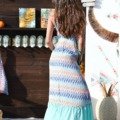 Robe longue bohème chic imprimé patchwork acidulé La plage boheme