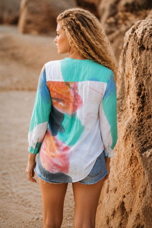 Chemise bohème en voile de coton La Isla Bonita 100% coton
