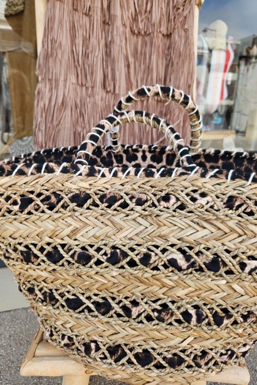 Panier de plage XXL avec bandoulière La plage motif léopard