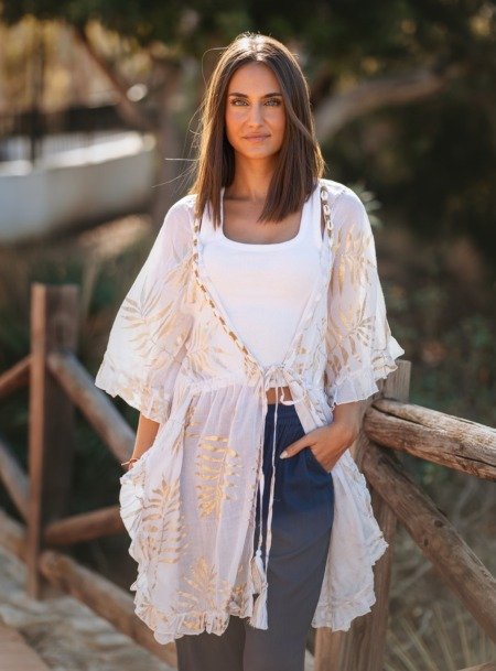 Kaftan cauris pour la plage La Isla Bonita boheme