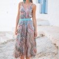 Robe longue bohème chic imprimé avec lurex La Isla Bonita boheme