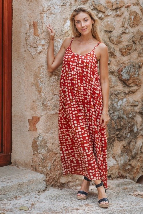 Robe longue bohème chic imprimé La Isla Bonita boheme