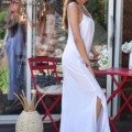 Robe déesse dos nu couleur blanc La plage beachwear