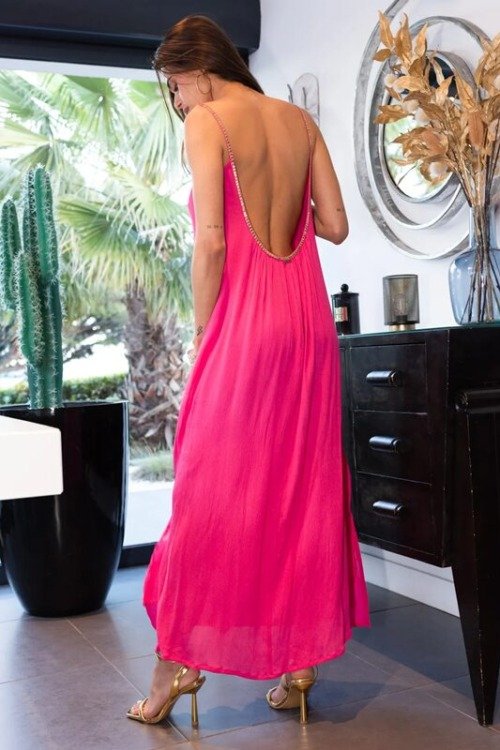 Robe longue déesse au dos nu Les nouveautés plage