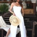 Combinaison-pantalon bustier blanche La combinaison pantalon boheme