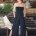Combinaison-pantalon bustier noire
