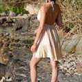 Petite robe courte dos nu La plage 100% viscose
