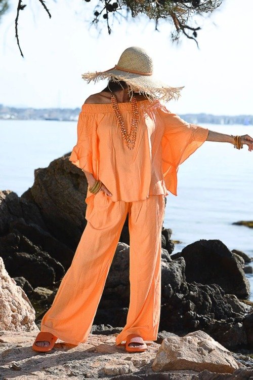 Pantalon boho-style de couleur unie La plage boheme