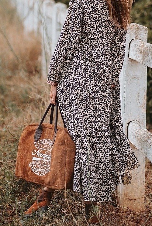 Grand sac cabas vintage en cuir Cabas cuir véritable