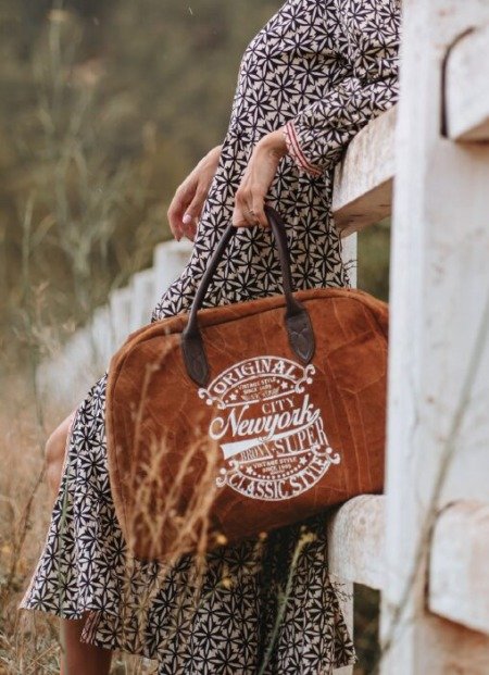 Grand sac cabas vintage en cuir Cabas cuir véritable