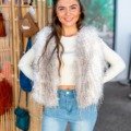 Gilet court sans manches à poils (faux poils) Le sans-manches c'est tendance! fausse fourrure