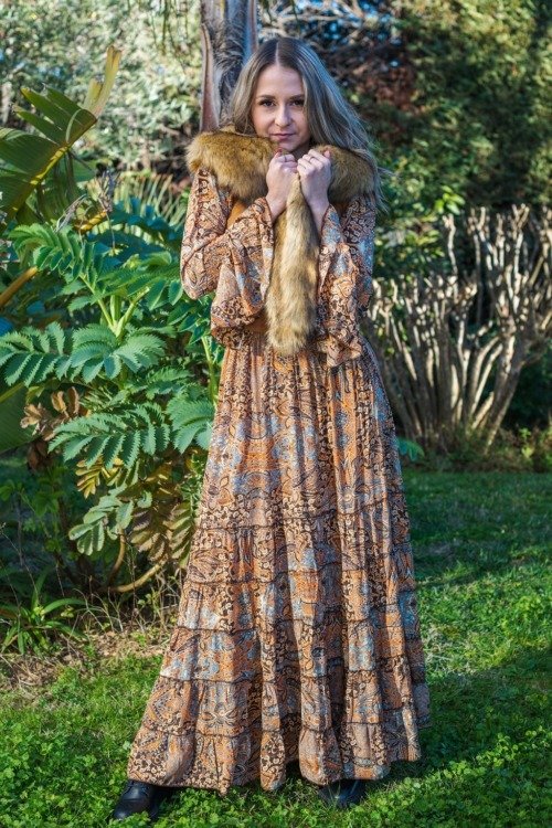 Robe longue bohème chic en soie Les nouveautés bohème chic