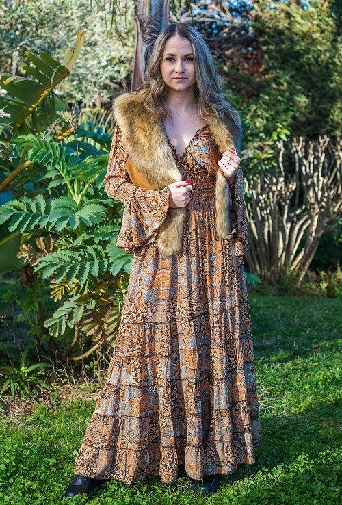 Robe longue bohème chic en soie Les nouveautés bohème chic