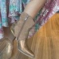 Bottines basses camel irisé Les chaussures boho chic