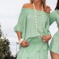 Petite Jupe courte Boho style de couleur unie Jupes boheme